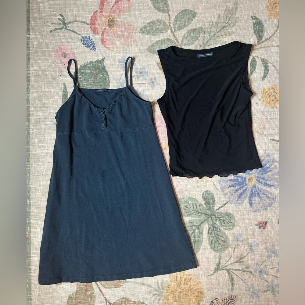 Black Sleeveless Dress and Top Set